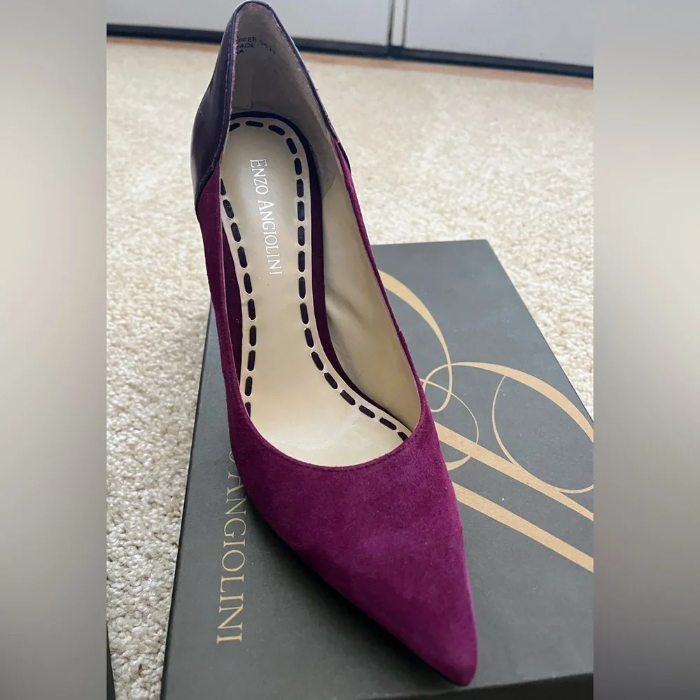 Enzo Angiolini Purple Suede/Leather Shoes size 5.5 Nordstroms EUC